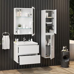 Onika Тумба с раковиной Эвада 70 подвесная белая – фотография-13