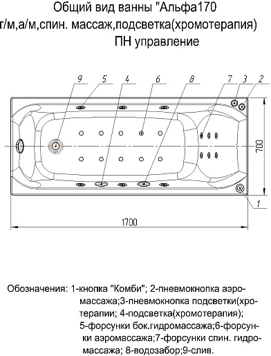 Aquatek Акриловая ванна Альфа 170x70 R с экраном – картинка-5