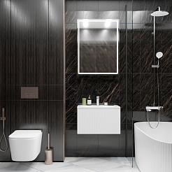 Mixline Тумба с раковиной Вектор 60 подвесная белая – фотография-8