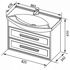 Aquanet Тумба с раковиной Остин 85 белая/дуб сонома – фотография-8