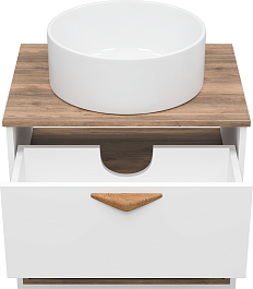 Brevita Тумба с раковиной Bergen 60 подвесная дуб галифакс олово/белая – фотография-5