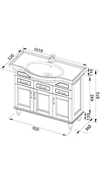 Aquanet Тумба с раковиной "Амелия H 100" орех – фотография-8