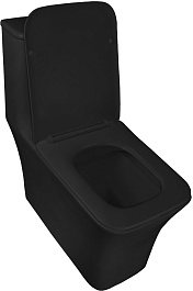 Azario Унитаз-моноблок Gressa AZ-1111MB безободковый с бачком с сиденьем микролифт черный матовый – фотография-5