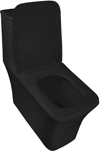 Azario Унитаз-моноблок Gressa AZ-1111MB безободковый с бачком с сиденьем микролифт черный матовый – картинка-5