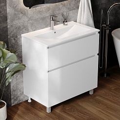 Teymi Тумба с раковиной Laina 80 белая матовая – фотография-2