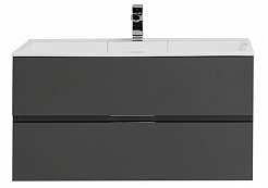 Aquanet Тумба с раковиной Алвита 100 серый антрацит – фотография-12