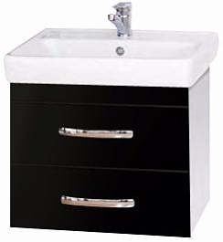 Misty Тумба для умывальника Эмилия 60 подвесная черная – фотография-1