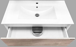 Comforty Тумба с раковиной Женева 90 подвесная дуб белый – фотография-2