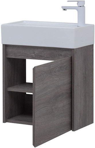 Aquanet Мебель для ванной Nova Lite 50 подвесная дуб рошелье – картинка-11