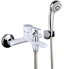 Frap Смеситель для ванны с душем H41 F3241 белый/хром – фотография-1