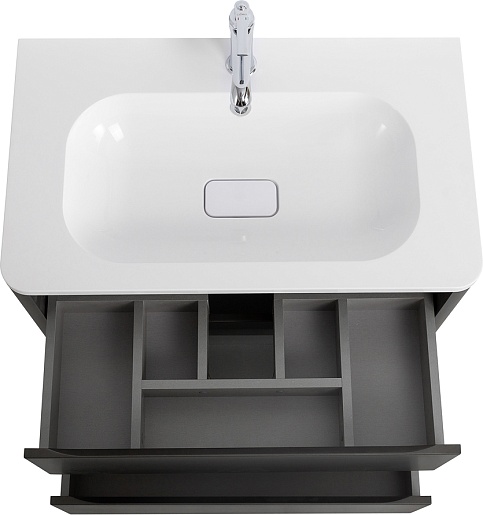 Cezares Тумба с раковиной Relax 80 подвесная оружейная сталь – фотография-4