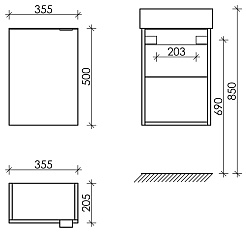 Sancos Тумба под раковину Mini 35 L белый глянец – фотография-7