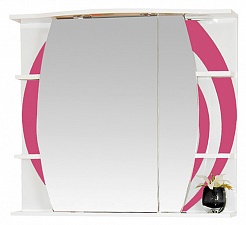 Misty Зеркальный шкаф Каролина 80 R розовое стекло – фотография-1