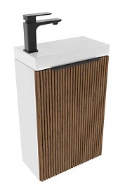 Зов Тумба под раковину Монови Слим 40 подвесная белая/тростник – фотография-1