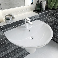 Керамин Раковина подвесная/на пьедестал Симпл 60 4810531138488 – фотография-4