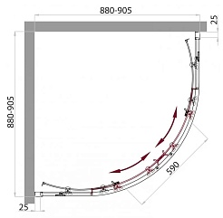 BelBagno Душевой уголок Sela 90/90 SELA-R-2-90-P-Cr – фотография-2