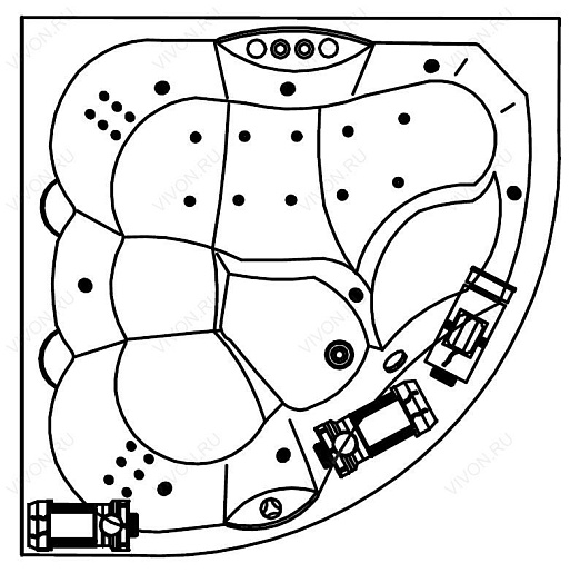 Kolpa San  Комплект гидро-аэромассажа Kolpa San Gaya Elite Magic (массаж: боковой, спины, аэромассаж magic) – фотография-2