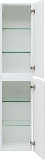 Aquanet Шкаф пенал Эмбер 35 подвесной белый матовый – картинка-5