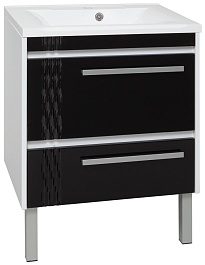 Runo Тумба с раковиной Мира 75 черная – фотография-1