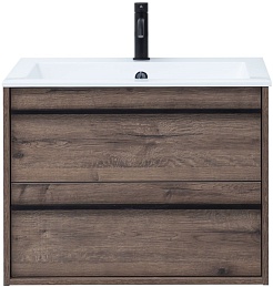 Aquanet Тумба под раковину Lino 70 подвесная дуб веллингтон – фотография-2