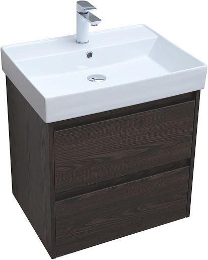 Aquanet Тумба под раковину Nova Lite 60 подвесная дуб черный – фотография-2