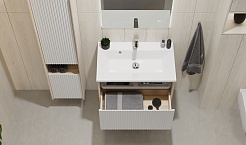 Jorno Тумба с раковиной Tossony 70 сонома светлая/белый Toss.01.70/P/SS-W/JR – фотография-2