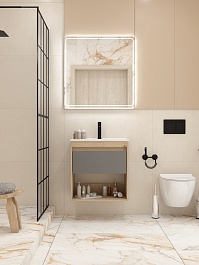 Teymi Тумба с раковиной Vitra 60 подвесная дуб/графит – фотография-10