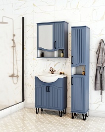 Runo Мебель для ванной Марсель 65 синяя – фотография-9