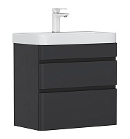 Equil Тумба с раковиной Eltoro 60 2 ящика подвесная черный софт