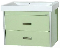 Misty Тумба с раковиной Джулия QVATRO 75 подвесная салатовый – фотография-1