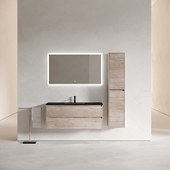 Sancos Тумба с раковиной Libra 120-1 дуб галифакс натуральный раковина Element 121 CN7006MB – фотография-5