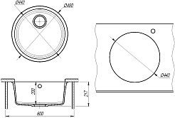 Florentina Мойка кухонная Вега Зеро 440 серый шелк – фотография-4