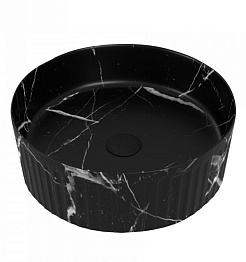 Teymi Раковина накладная в ванную Martta D37 мрамор чёрный матовый T52183 – фотография-1