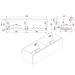 Зов Тумба под раковину Кито 120 подвесная белая/тростник – фотография-7