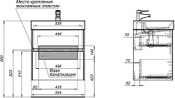 Aquanet Тумба под раковину Бруклин 70 подвесная черная матовая – фотография-10