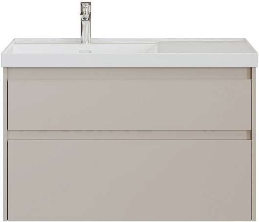 Aquanet Тумба с раковиной Nova Lite 2.0 90 L подвесная бежевая матовая – фото-1