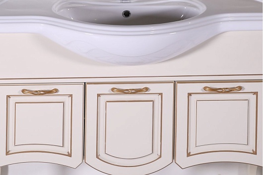 ASB-Woodline Тумба с раковиной Эмили 105 бежевый/ патина золото – картинка-3