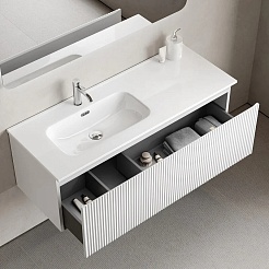 Sancos Тумба с раковиной Snob R 1.0 120 L bianco раковина Element 121 чаша слева CN7006L – фотография-3