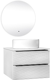 Runo Мебель для ванной Орлеан 70 Ovale подвесная белая матовая/белая глянцевая – фотография-1