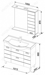 Aquanet Мебель для ванной  "Сити 100" венге (173201) – фотография-2