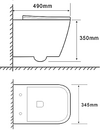 Azario Унитаз подвесной Esconda AZ-2805E безободковый белый – фотография-16