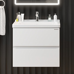 Onika Тумба с раковиной Эвада 70 подвесная белая – фотография-4