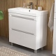 Equil Тумба с раковиной Corner 80 2 ящика напольная белая – картинка-20