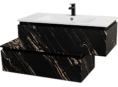 Cezares Тумба с раковиной Slider 100 с 2 ящиками подвесная чёрный фьюжн