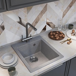 Mixline Мойка кухонная ML-GM14 графит – фотография-4