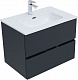 Aquanet Мебель для ванной Алвита New 70 2 ящика подвесная антрацит матовая – фотография-17
