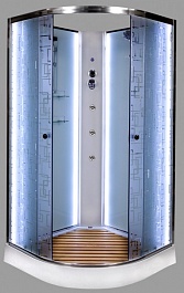 Deto Душевая кабина ЕМ1510 N (без крыши) LED-подсветкой и гидромассажем – фотография-1