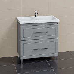 СанТа Тумба с раковиной Венера 80 дуб серый – фотография-3