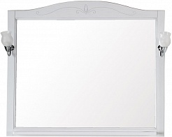 ASB-Woodline Зеркало Салерно 105 Белый (патина серебро) – фотография-1