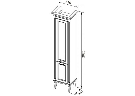 Aquanet Пенал для ванной Селена 40 L белый/серебро – картинка-7